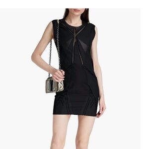I R O Black Sleeveless Mini Dress with Geometric Paneling Size 38 (medium)